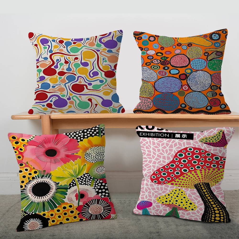 Home Textiles Exhibition - Housse de coussin décorative Yayoi Kusama,