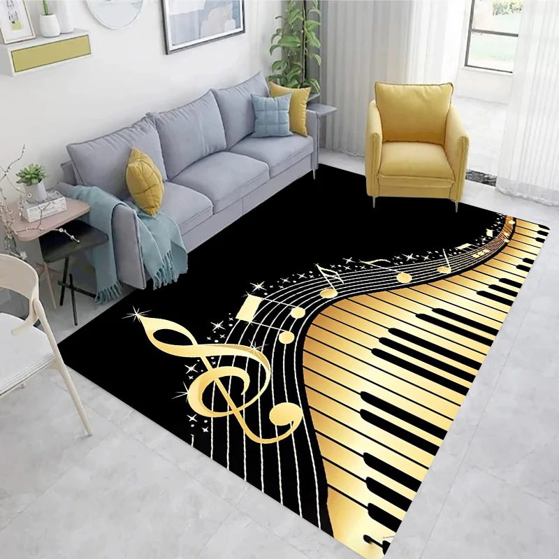 Home Textiles Notes - Piano noir et blanc touches partitions