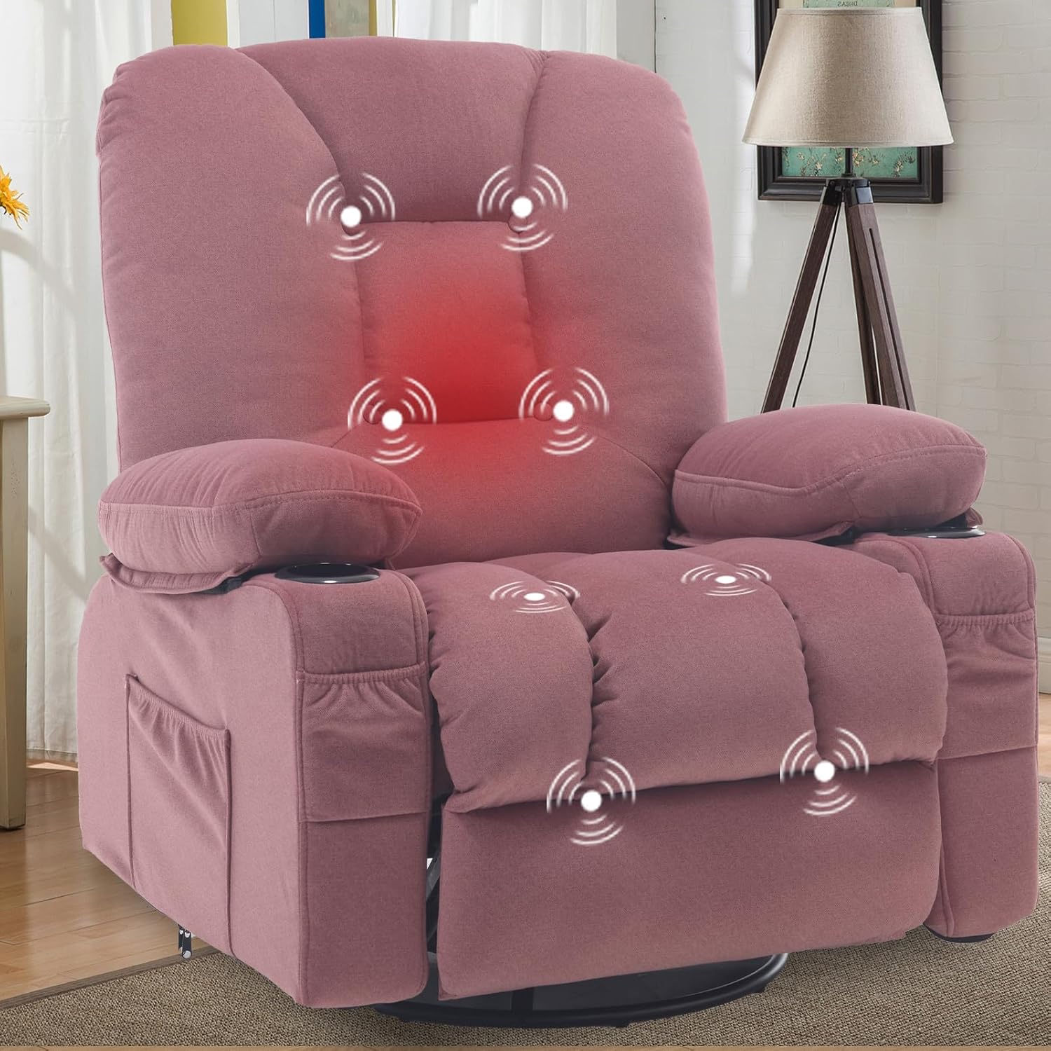 Home Textiles Of Scandinavia - Fauteuil inclinable pivotant avec massage, chaleur,