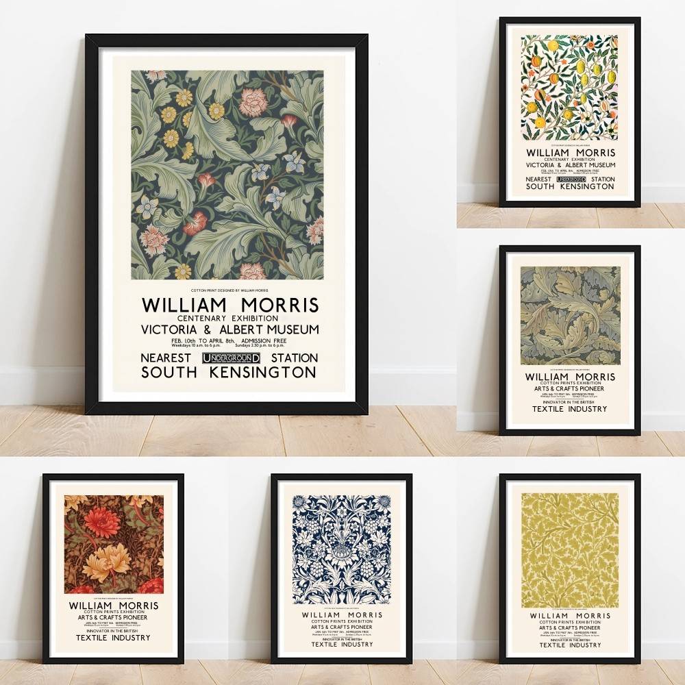 Home Textiles Exhibition - Affiche murale textile William Morris motif